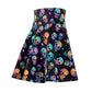 Skulls (Black) Skater Skirt
