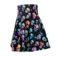 Skulls (Black) Skater Skirt