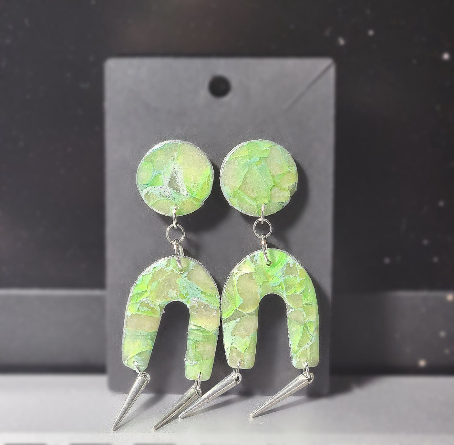 Handmade Green Earrings